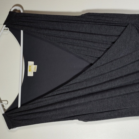 Anthropologie Maeve Yvette Ruched Dress Gray L - Picture 6 of 12